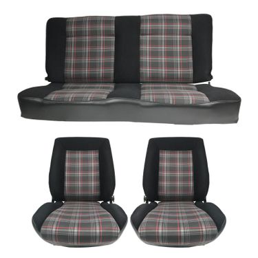 Black leatherette and fabric Complete Seat covers for Volkswagen